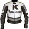 Kawasaki Ninja GREY Leather Motorcycle Jacket
